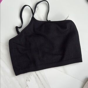 Black Ribbed Women's Top